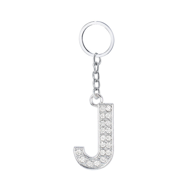 Wholesale 26 English Letters Diamond Alloy Keychain