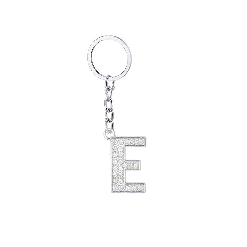 Wholesale 26 English Letters Diamond Alloy Keychain