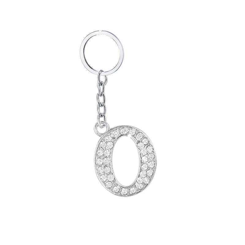 Wholesale 26 English Letters Diamond Alloy Keychain
