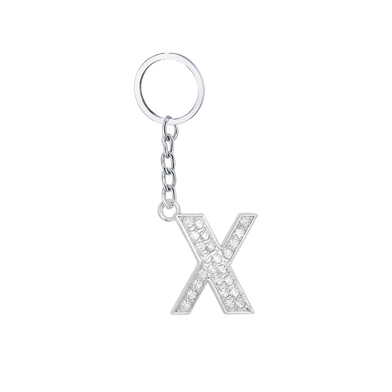 Wholesale 26 English Letters Diamond Alloy Keychain