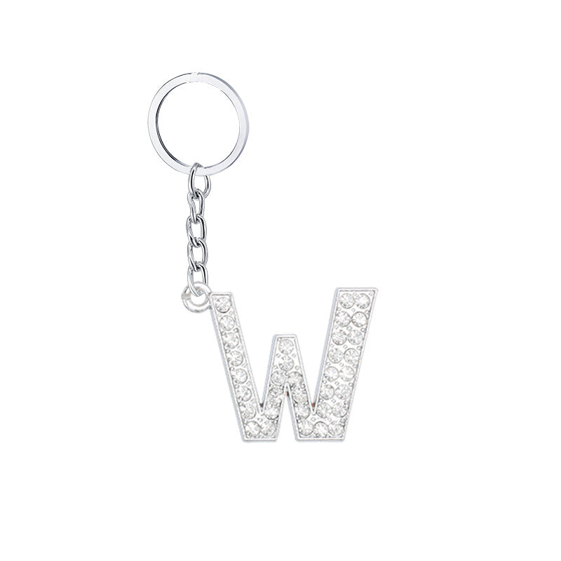 Wholesale 26 English Letters Diamond Alloy Keychain