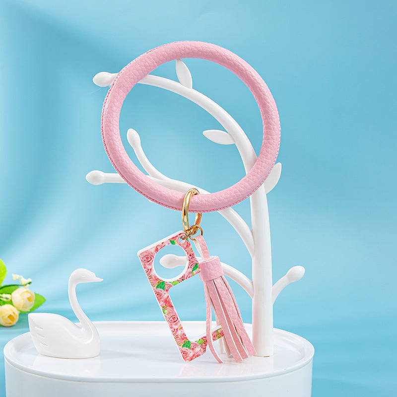 Wholesale PU Bracelet Tassel Keychain