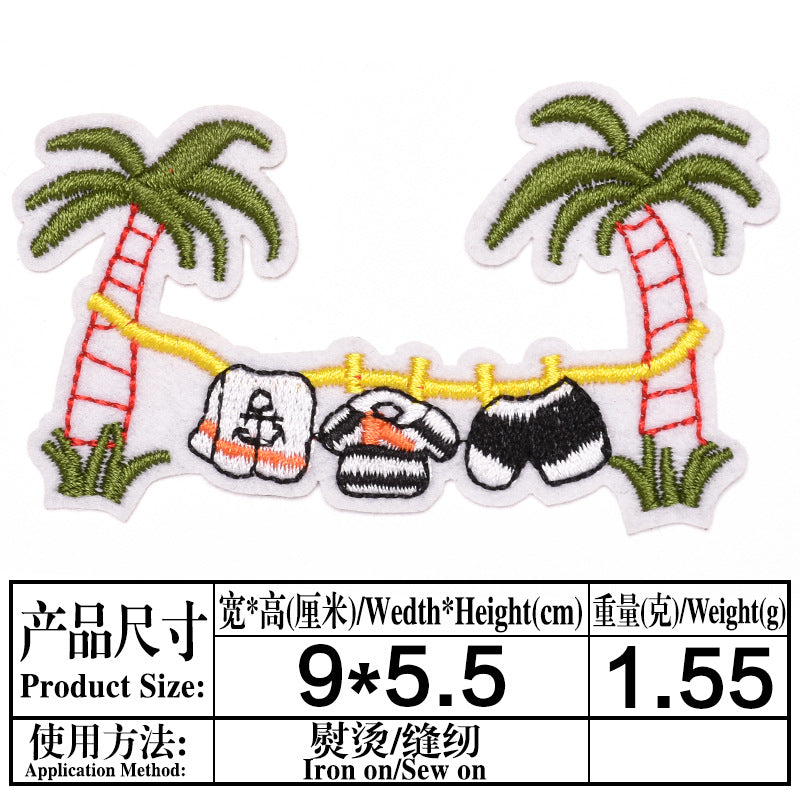 Wholesale Tropical nut Eye Diamond Lip Embroidered Patch Set 22 Pack Cloth Applique For DIY Clothing Decoration And Fashion Accessory
