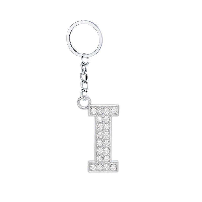 Wholesale 26 English Letters Diamond Alloy Keychain