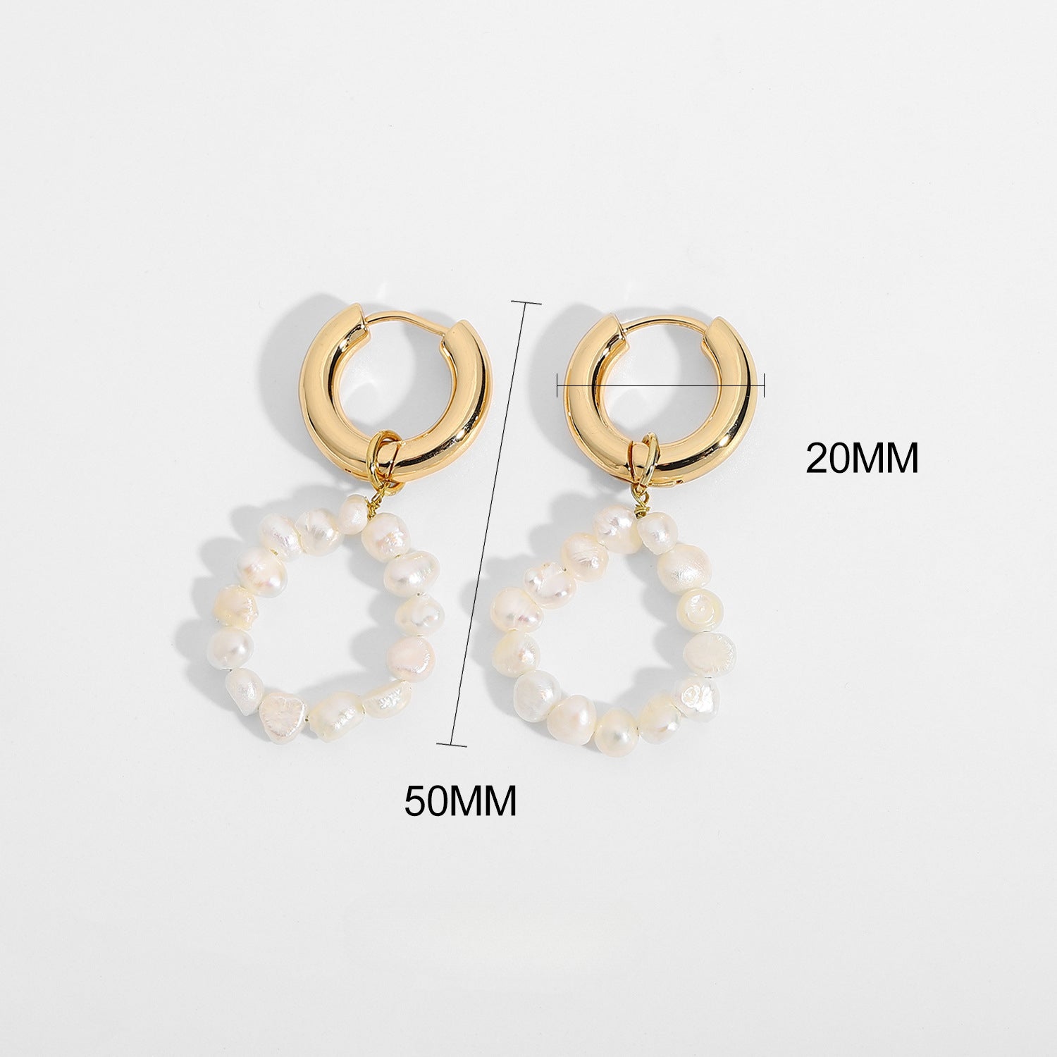 Pendientes de aleación de elementos de perlas de agua dulce al por mayor