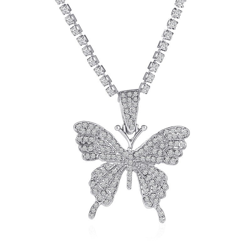 Wholesale Rhinestone Butterfly Necklace