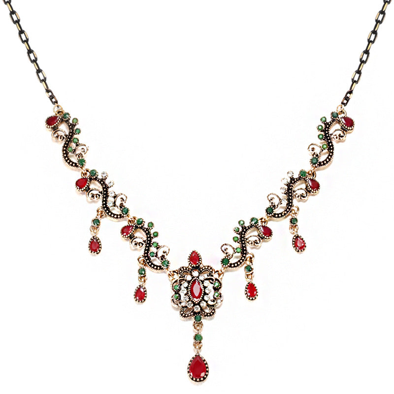 Wholesale Vintage Inlaid Zircon Alloy Bracelet Set