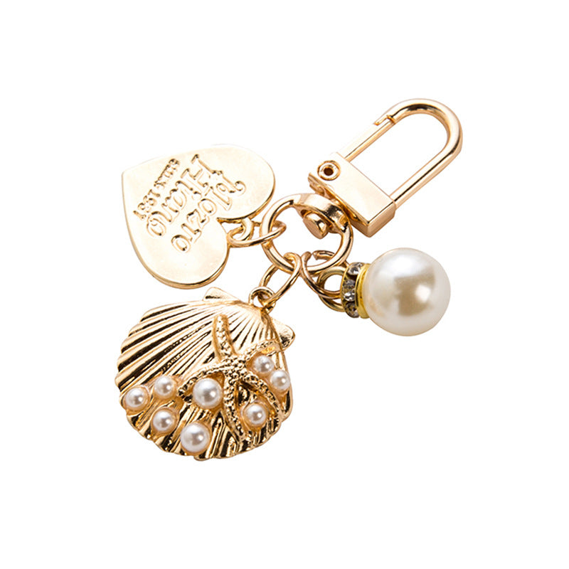 Wholesale Cute Pearl Shell Metal Keychain