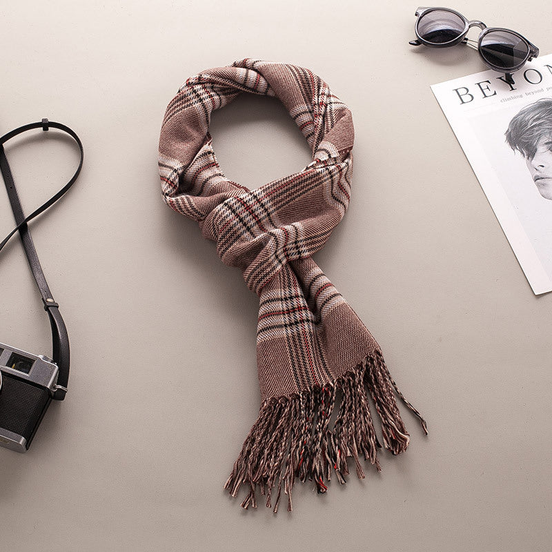 Wholesale Autumn and Winter Thick Plaid Imitation Cashmere Scarf