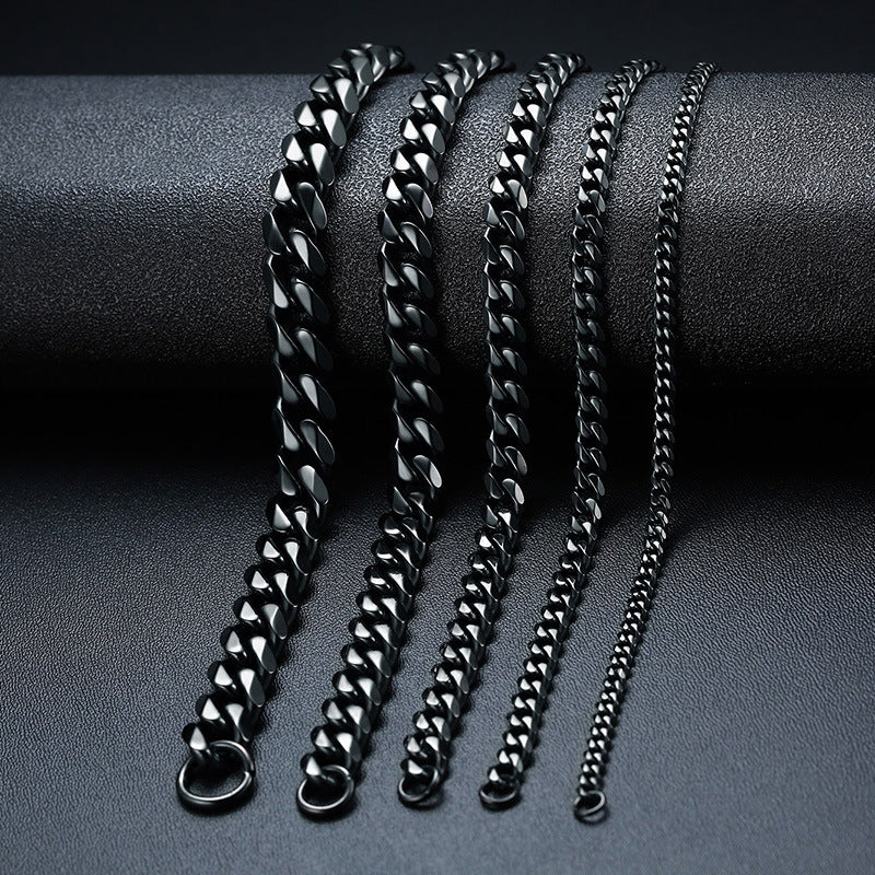 Wholesale 3.6-11mm Stainless Steel Cuban Chain Men's Bracelet