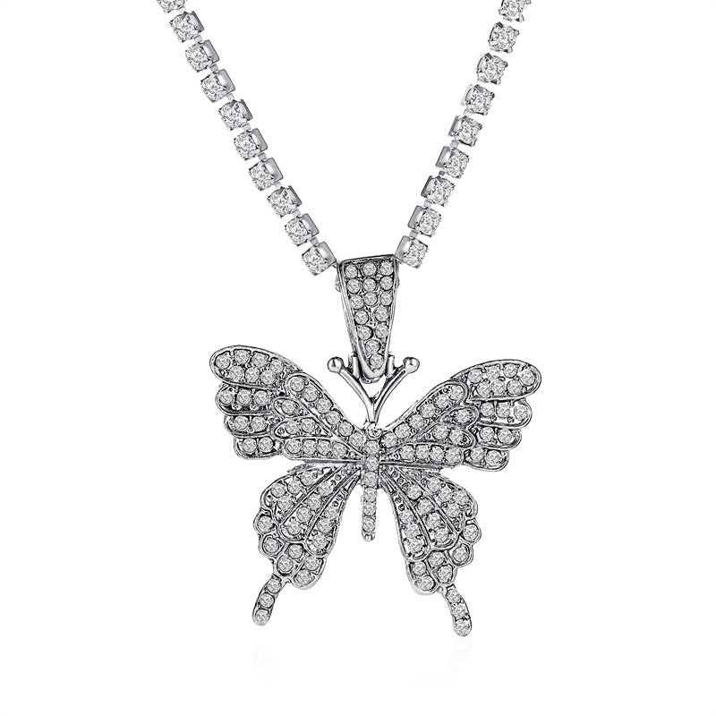 Wholesale Rhinestone Butterfly Necklace