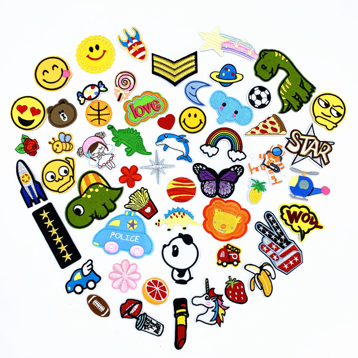 Wholesale Cartoon Embroidery Patch Set 55 Styles Trendy Fabric Applique Fashion Accessory Chic Gift For Clothing Decor