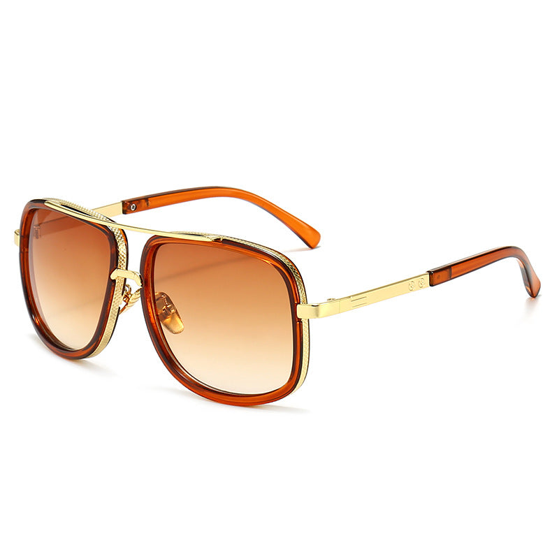 Gafas de sol de PC de marco de doble haz de marco grande al por mayor