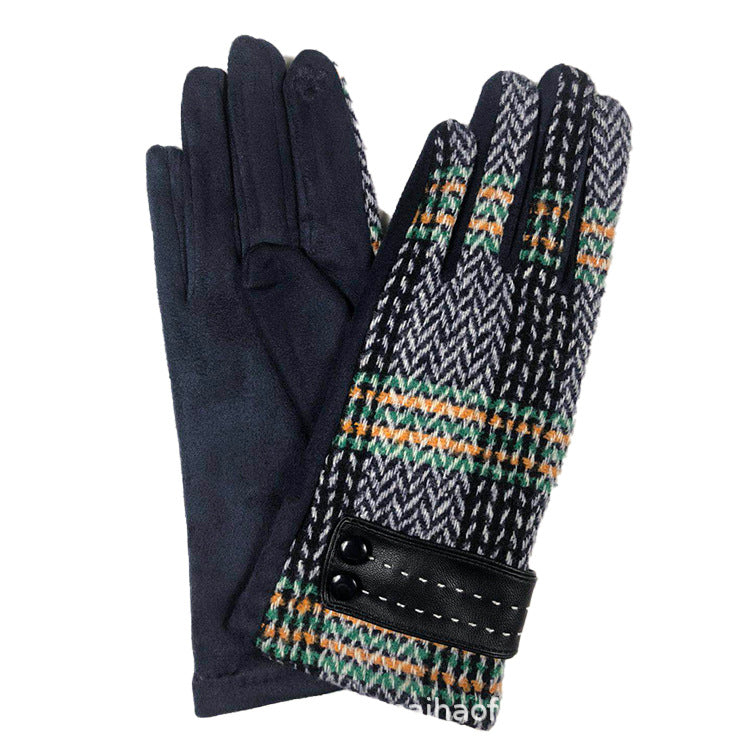 Wholesale Suede Winter Women's Plush and Thickened Glove