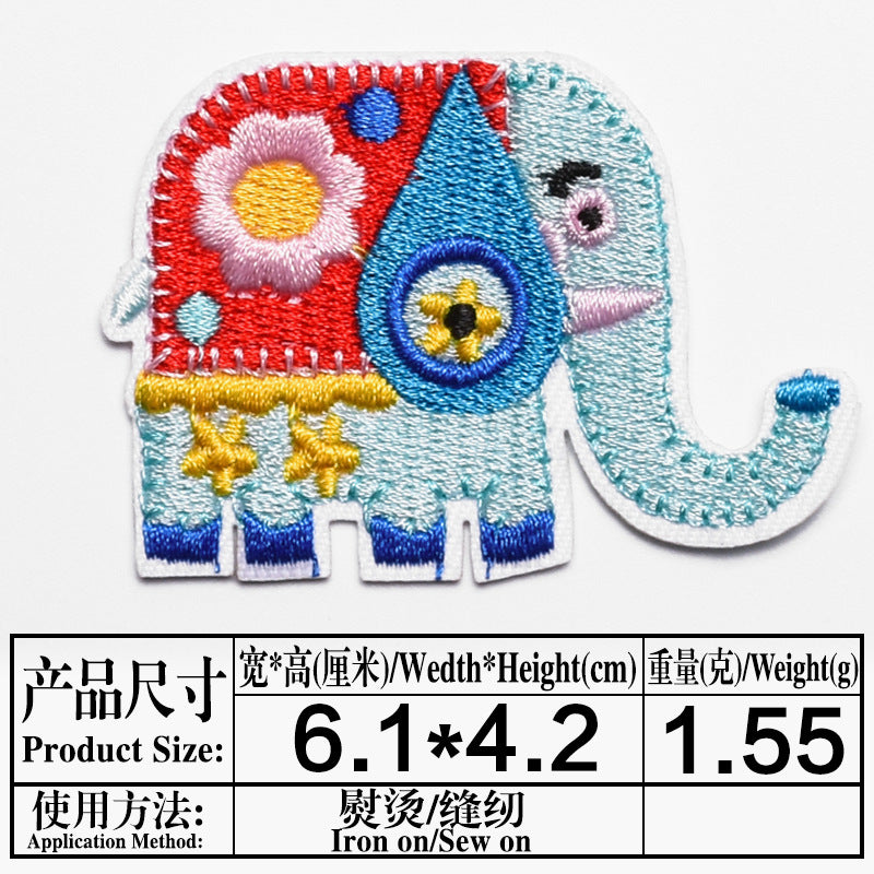 Wholesale Cute Cartoon Animal Embroidered Cloth Patches Chic Decorative Accent For Coats Fashion Accessory Boutique Resale