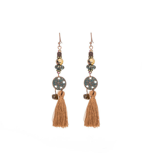 Wholesale Retro Tassel Fashion Exaggerated Long Earrings