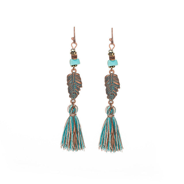 Wholesale Retro Tassel Fashion Exaggerated Long Earrings