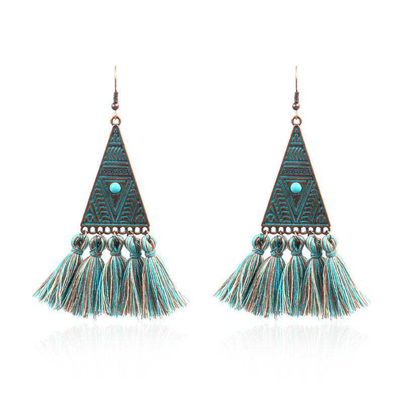Wholesale Retro Tassel Fashion Exaggerated Long Earrings