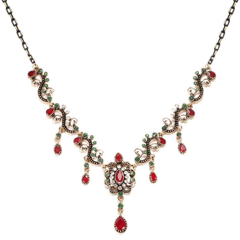 Wholesale Vintage Inlaid Zircon Alloy Bracelet Set