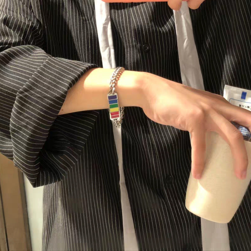 Wholesale Rainbow Titanium Steel Stainless Steel Bracelet