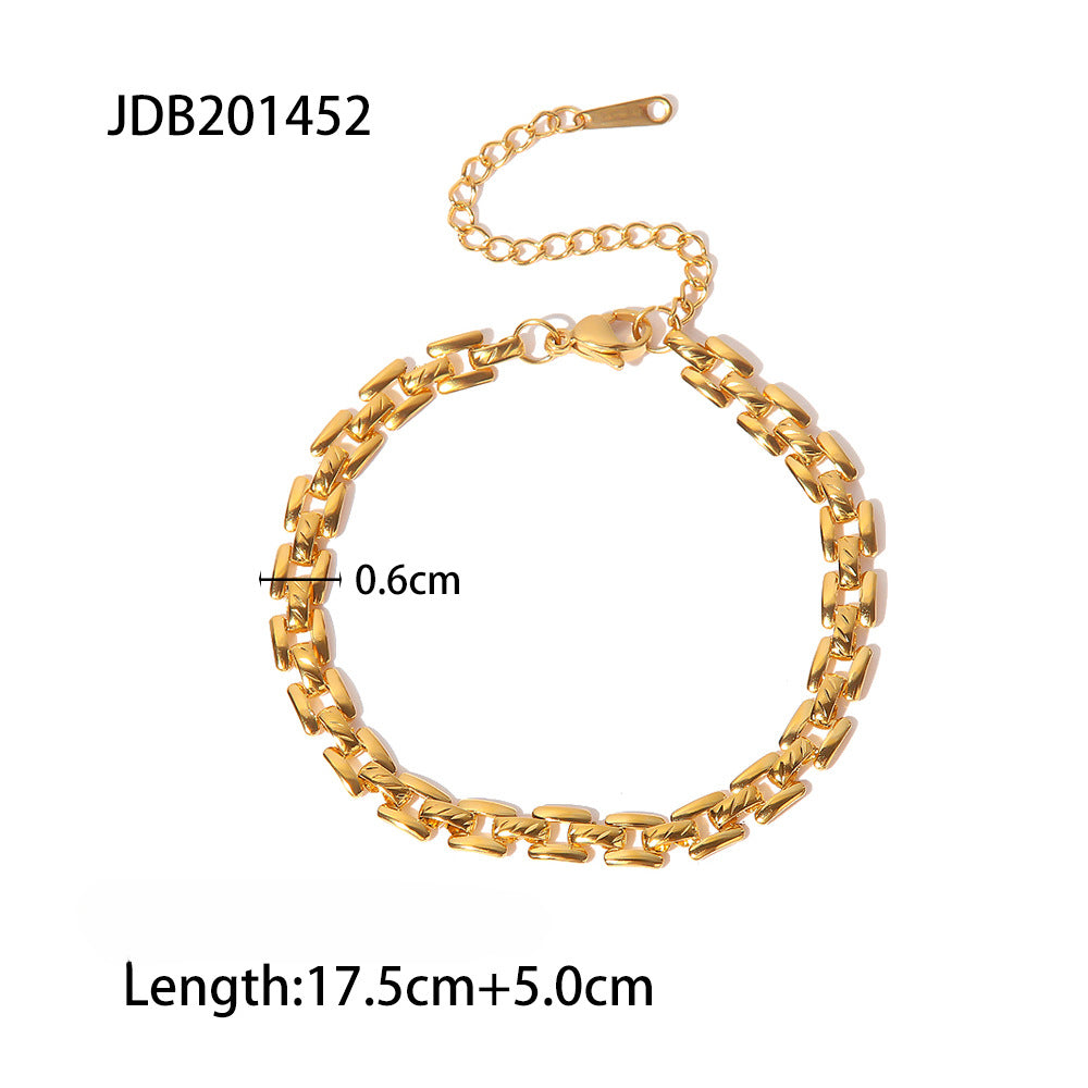 Pulsera colgante de acero inoxidable con acero inoxidable chapado en oro al por mayor