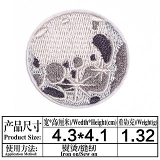 Wholesale Cloth Embroidery Patches Space Astronaut Moon Adhesive Back DIY Clothing Backpack Notebook Decor