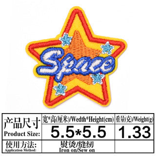 Wholesale Cloth Embroidery Patches Space Astronaut Moon Adhesive Back DIY Clothing Backpack Notebook Decor