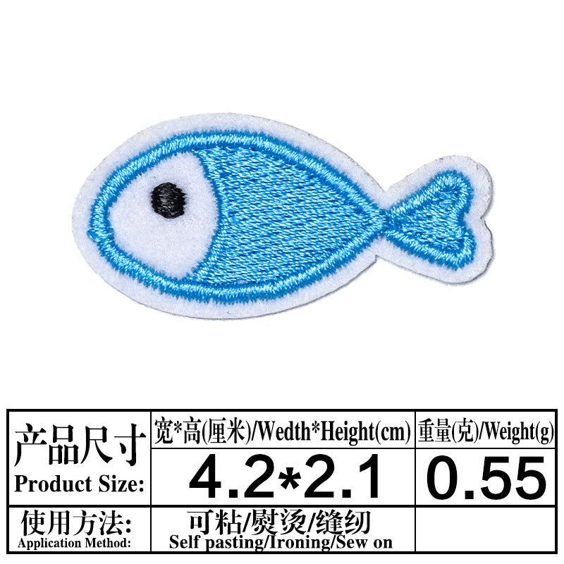 Wholesale Cute Small Fish Lightning Cloth Applique Patches For Kids Clothing Party DIY Sew On Craft Accessory
