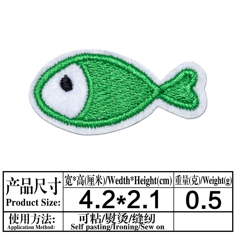 Wholesale Cute Small Fish Lightning Cloth Applique Patches For Kids Clothing Party DIY Sew On Craft Accessory