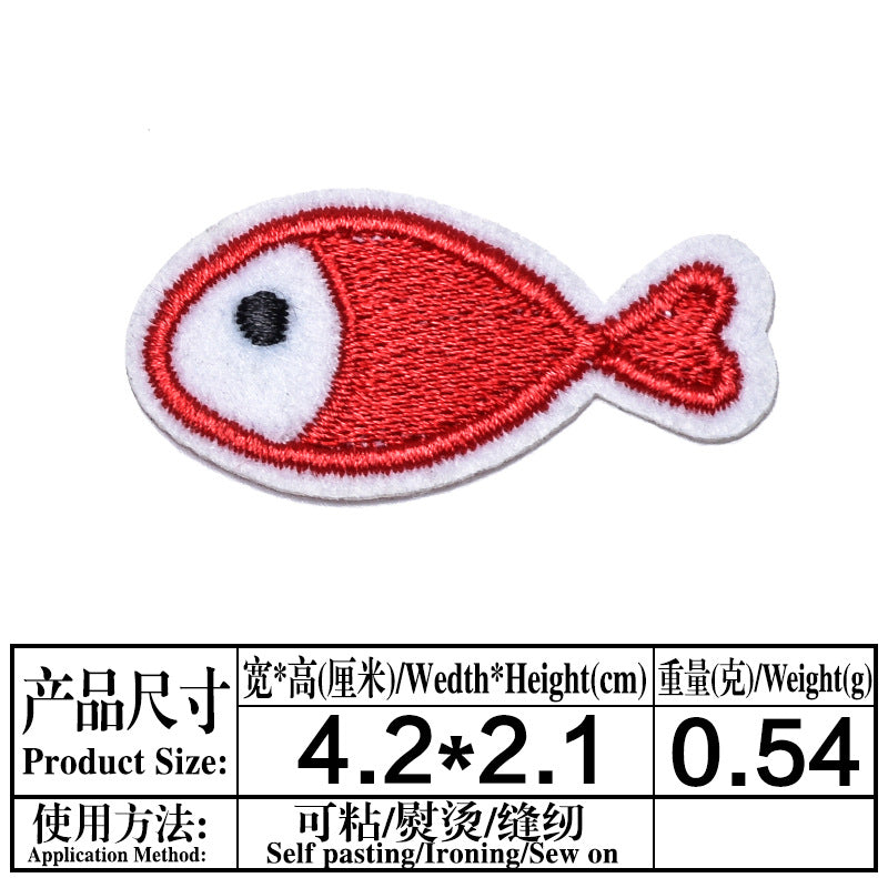 Wholesale Cute Small Fish Lightning Cloth Applique Patches For Kids Clothing Party DIY Sew On Craft Accessory