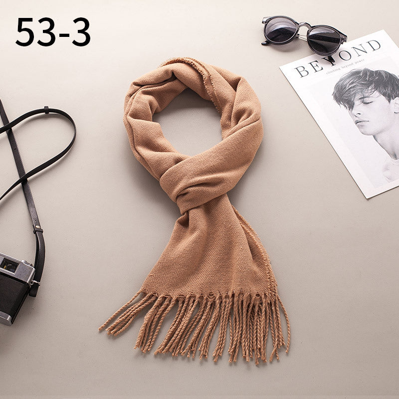 Wholesale Thick Autumn and Winter Tassel Imitation Cashmere Scarf