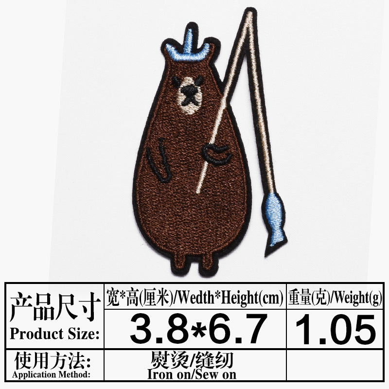 Wholesale Cute Cartoon Animal Embroidered Cloth Patches Chic Decorative Accent For Coats Fashion Accessory Boutique Resale
