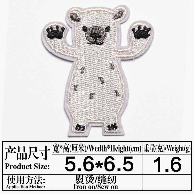Wholesale Cute Cartoon Animal Embroidered Cloth Patches Chic Decorative Accent For Coats Fashion Accessory Boutique Resale