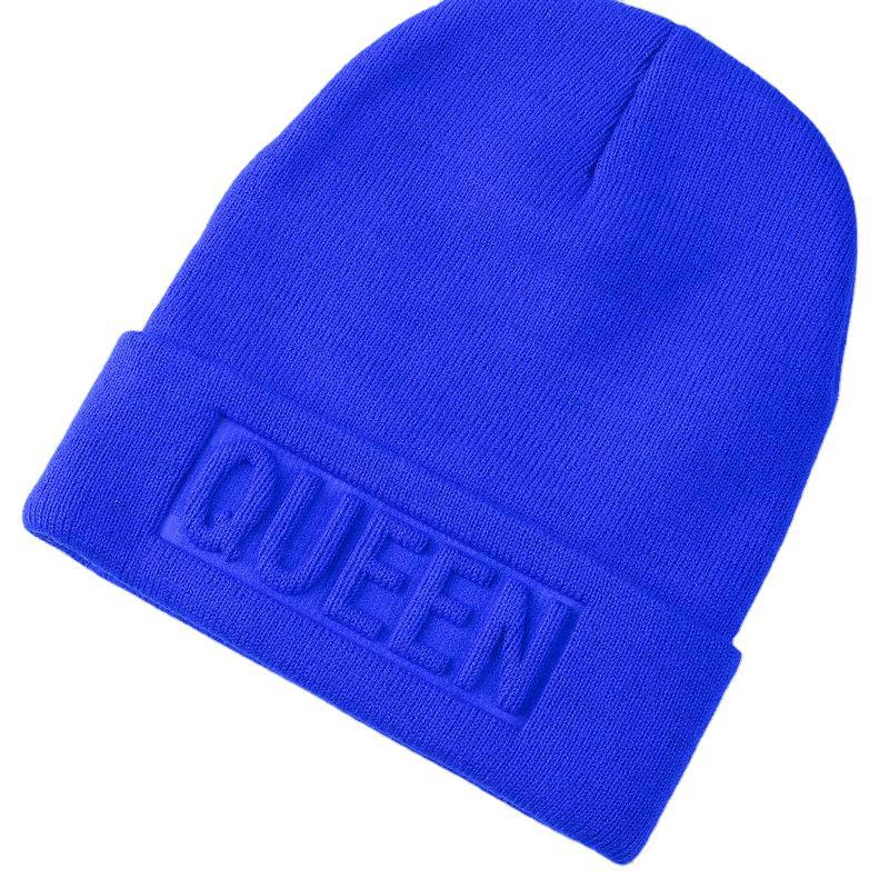 Wholesale KING QUEEN Solid Color Knitted Hat Warm Woolen Hat