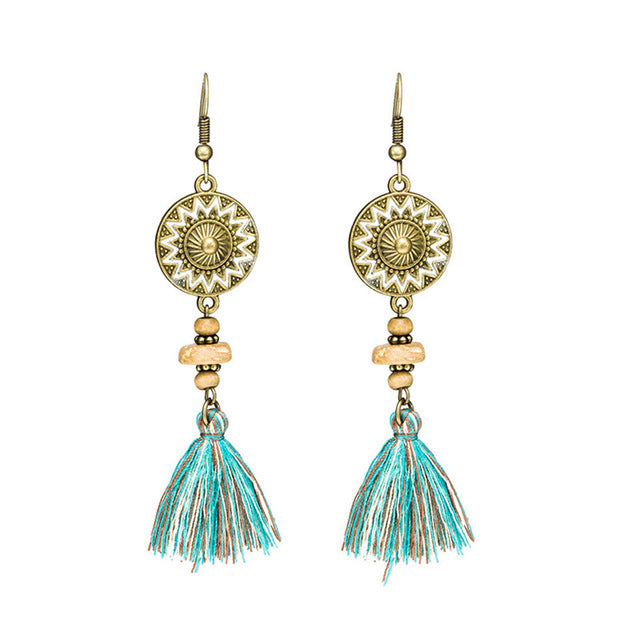 Wholesale Retro Tassel Fashion Exaggerated Long Earrings