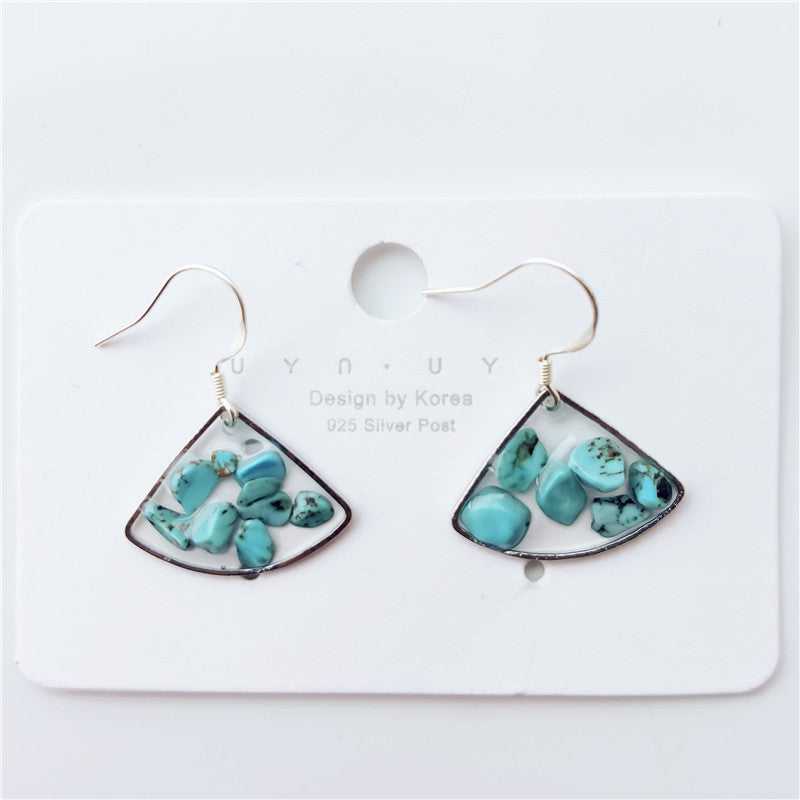 Wholesale 10pcs Simple Fashion 925 Silver Turquoise Earrings