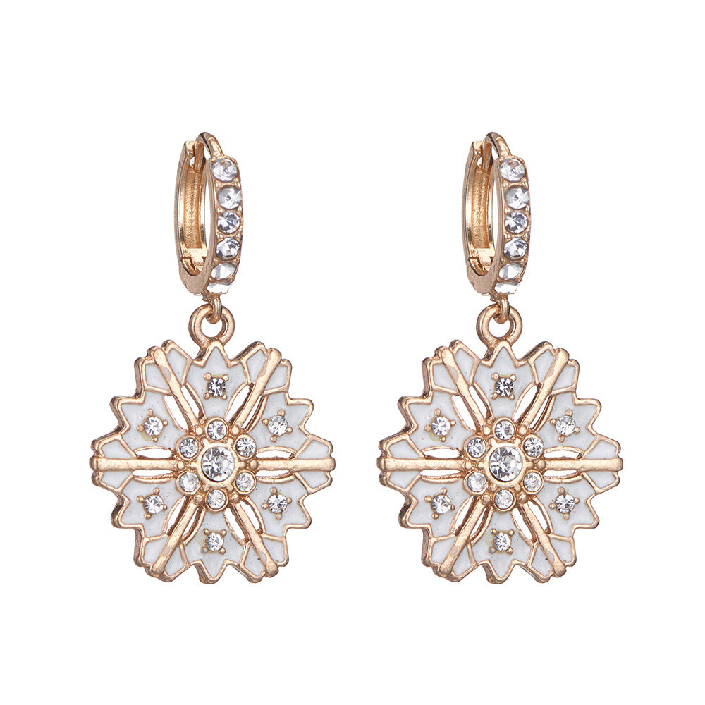 Wholesale Christmas Drip Oil Christmas Tree Elk Earrings