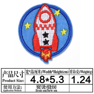 Wholesale Cloth Embroidery Patches Space Astronaut Moon Adhesive Back DIY Clothing Backpack Notebook Decor