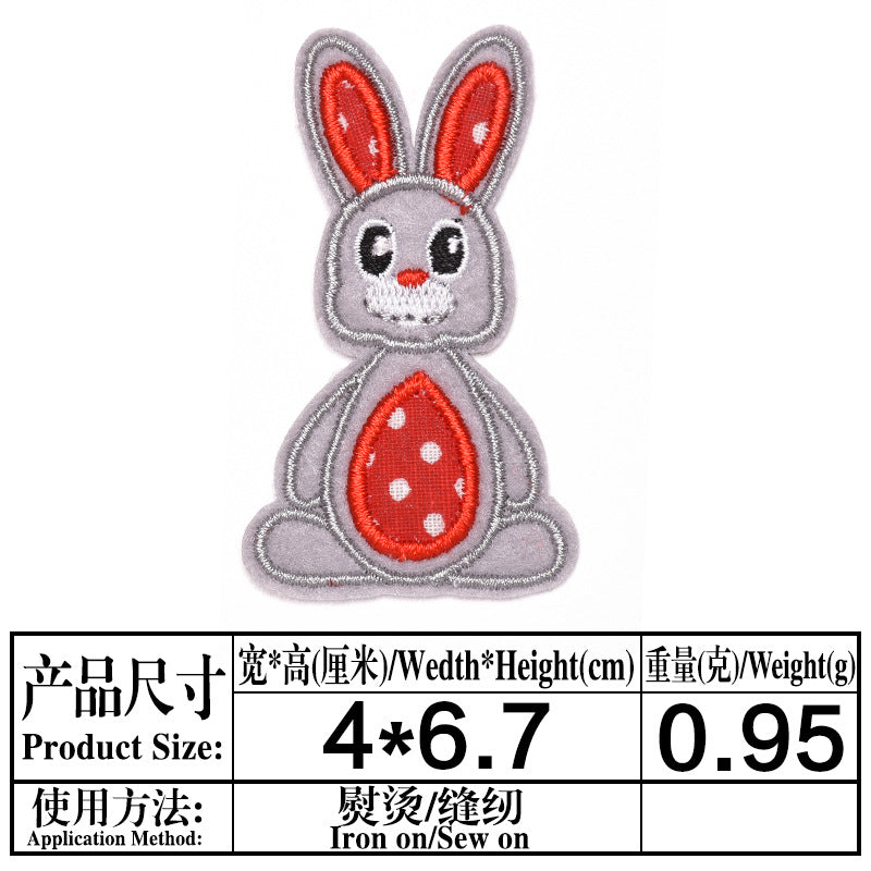 Wholesale Embroidered Patches Appliques Butterfly Plaid Rabbit Designs Casual DIY Accessory For Clothing Hat Jeans Towel Repair And Decoration