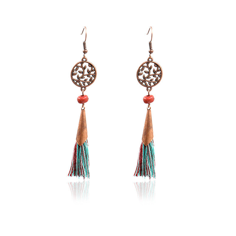 Wholesale Retro Tassel Fashion Exaggerated Long Earrings