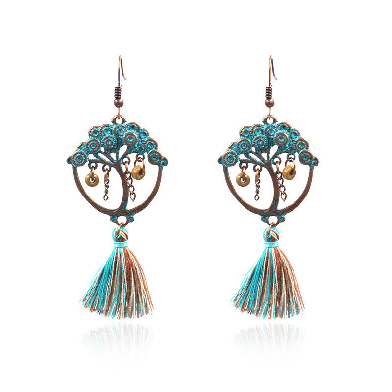 Wholesale Retro Tassel Fashion Exaggerated Long Earrings