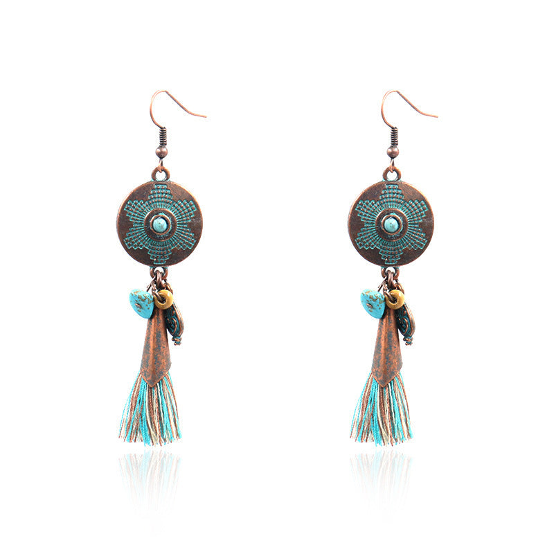 Wholesale Retro Tassel Fashion Exaggerated Long Earrings