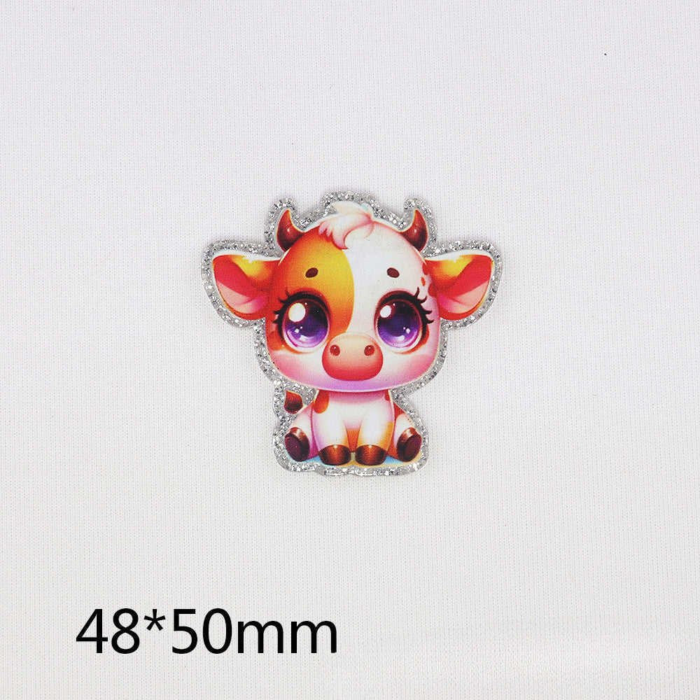Wholesale 10PCS FlatBack Cartoon Dragon Calf Letter Ornaments Acrylic DIY Patch Accessories