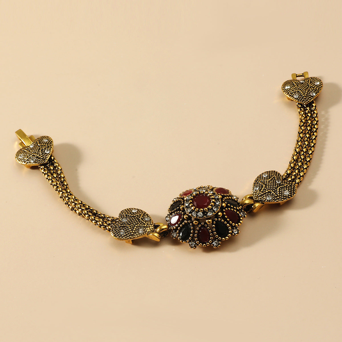 Wholesale Crystal Gems Vintage Flower Bracelet