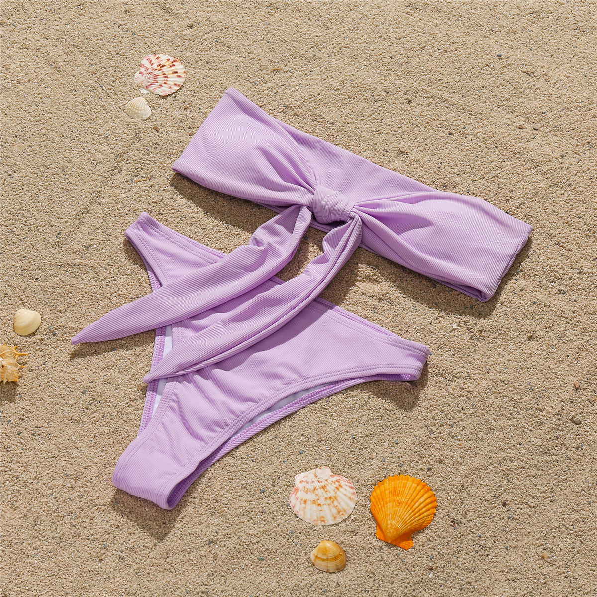 Wholesale Thread Fabric Bandeau Polyester Swimwear