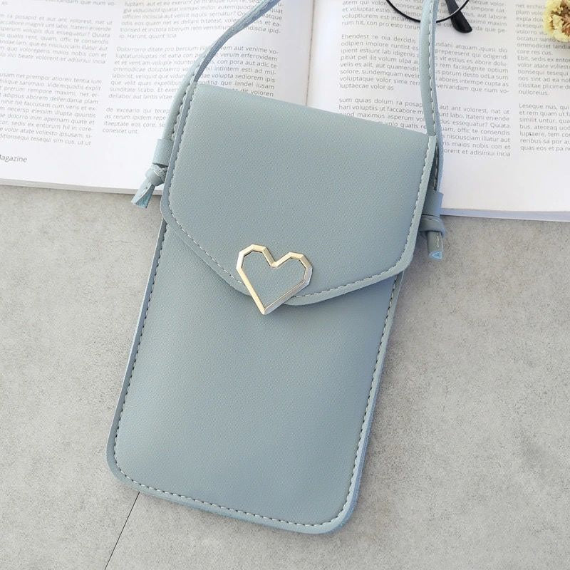 Wholesale Lock Crossbody Transparent Touch Screen Mobile Phone Bag Retro Buckle Wallet