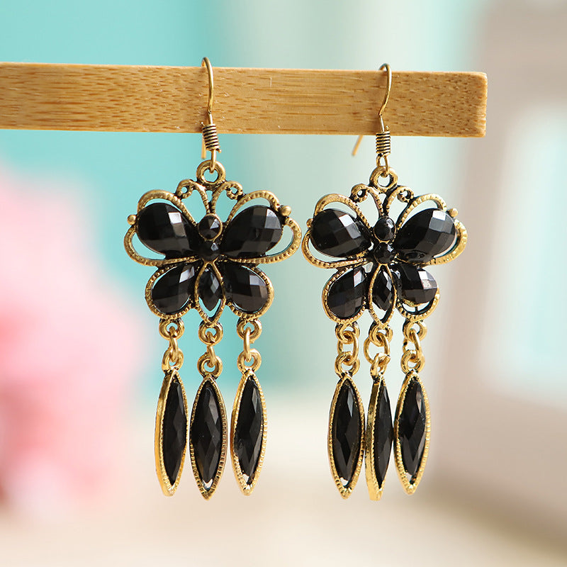 Wholesale Creative Personality Exaggerated Ethnic Style Butterfly Hole Green Acrylic Simple European and American Earrings