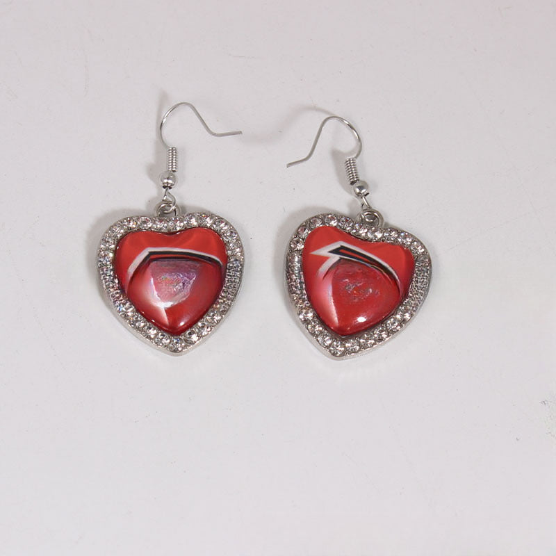 Wholesale Peach Dot Diamond Logo Earrings