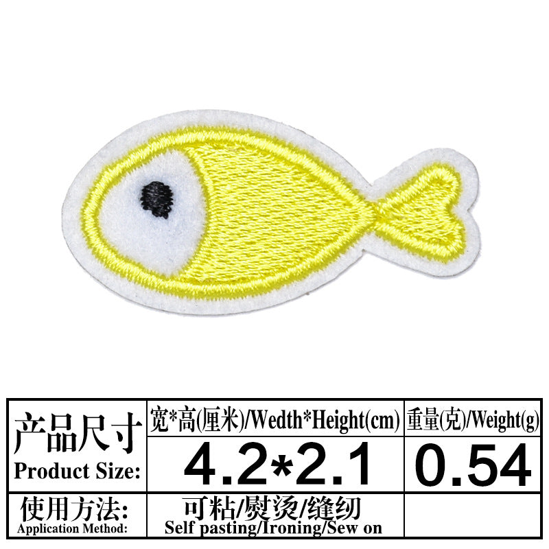 Wholesale Cute Small Fish Lightning Cloth Applique Patches For Kids Clothing Party DIY Sew On Craft Accessory