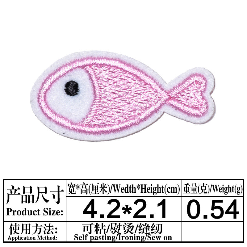 Wholesale Cute Small Fish Lightning Cloth Applique Patches For Kids Clothing Party DIY Sew On Craft Accessory